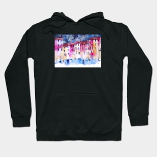 The colored houses in Portofino Hoodie